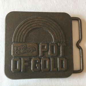 Vintage PEPSI Challenge Pot of Gold Belt Buckle